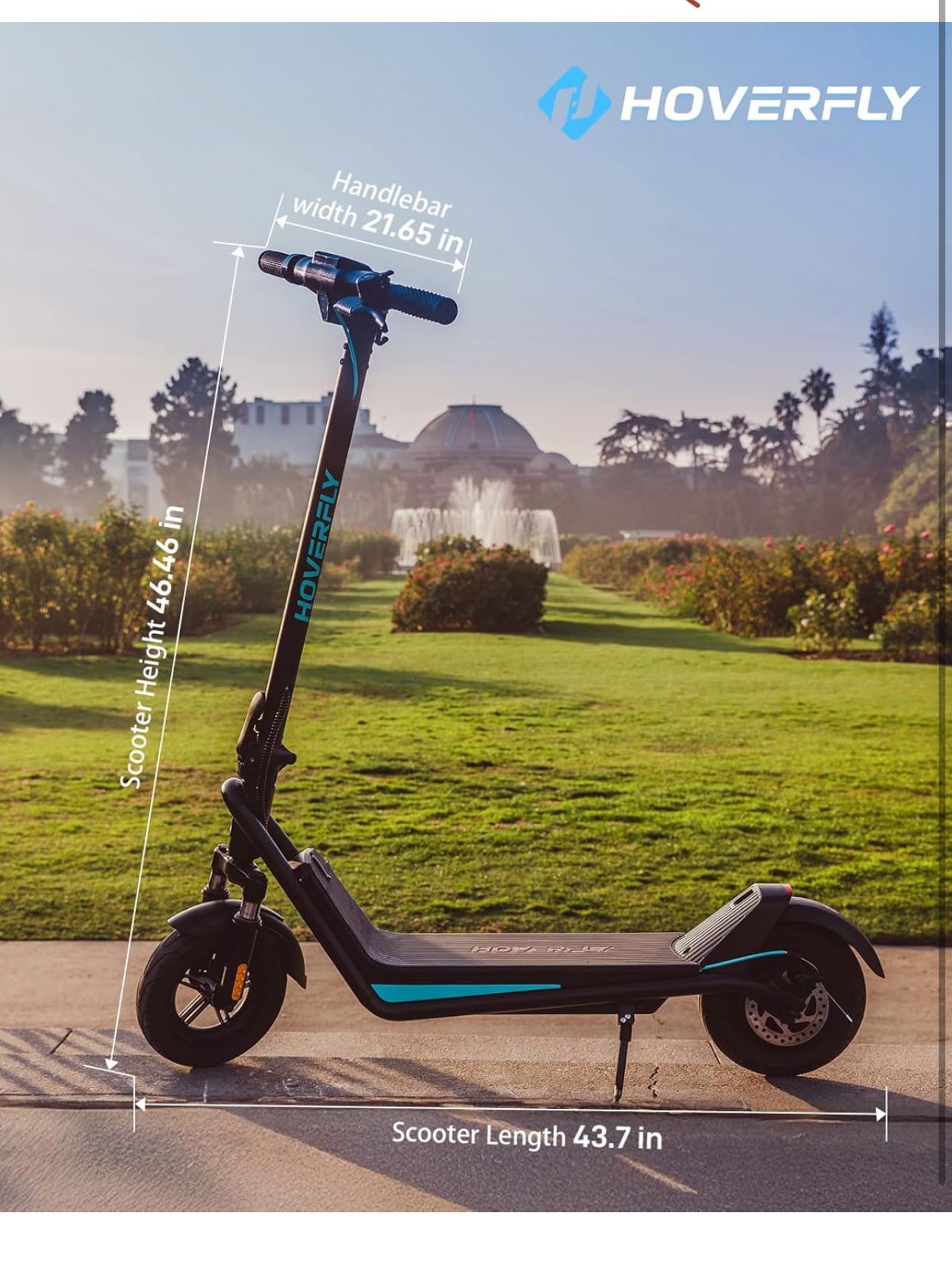 Hoverfly X3/X5 Electric Scooter for Adults, 18/25 Mile Range, 20Mph Top Speed, 500W Motor, 10'' Solid Tire, with Double Suppression Electric Code Lock