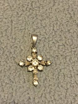 Vintage rhinestone sterling silver cross