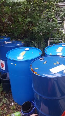 Plastic and metal barrels