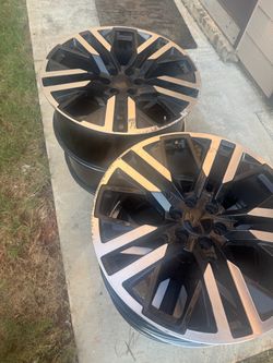 Set of 4 Black Machined Wheels with Tires 6 lug