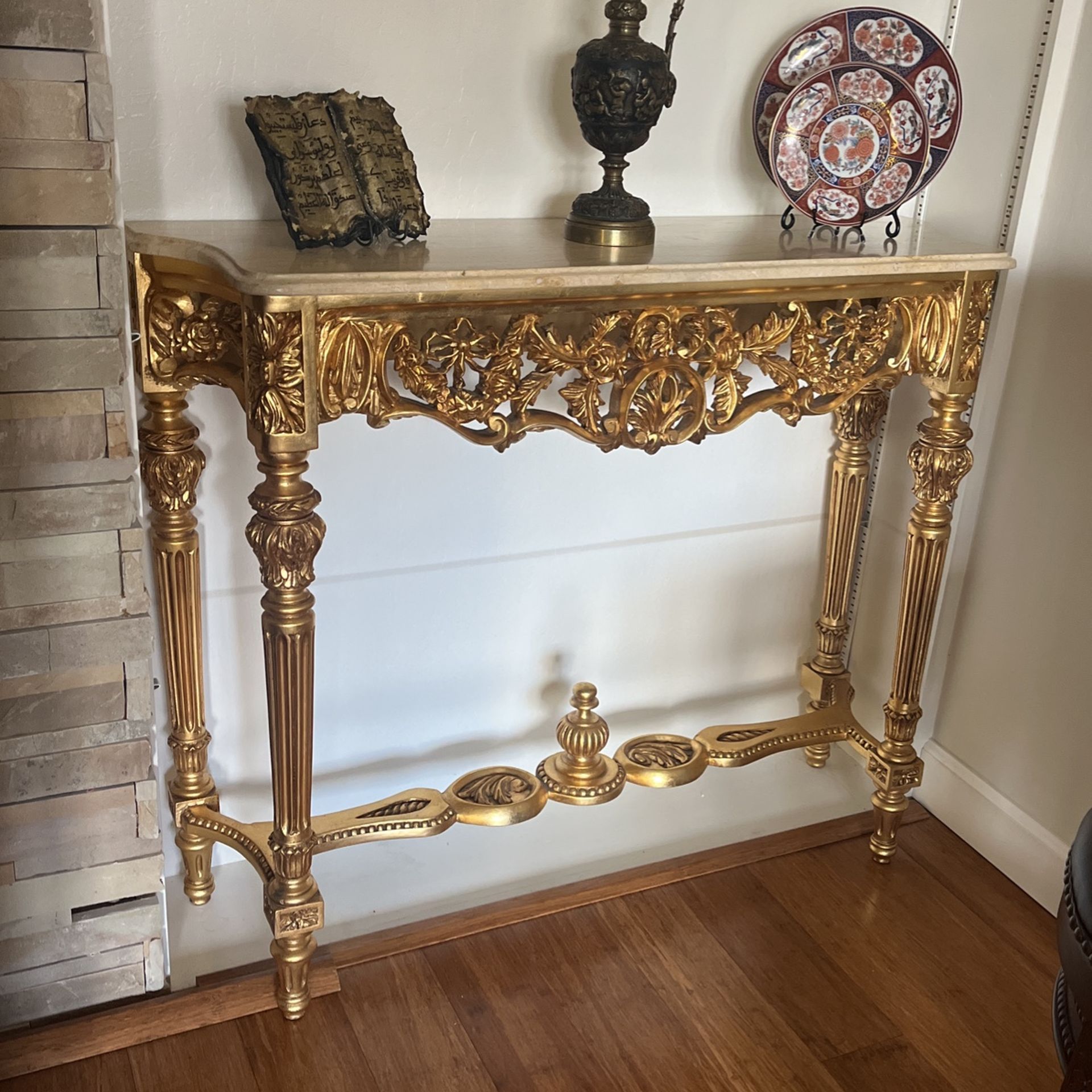 Gold Gilded Console Table