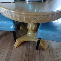Yellow Wood Table