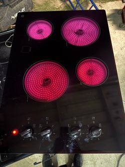 GE Black Glass Electric Cooktop 4 Burner
