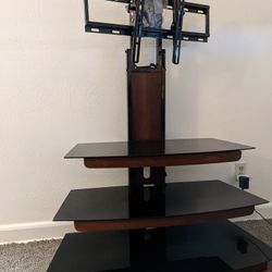 TV Stand With Glass Shelves 