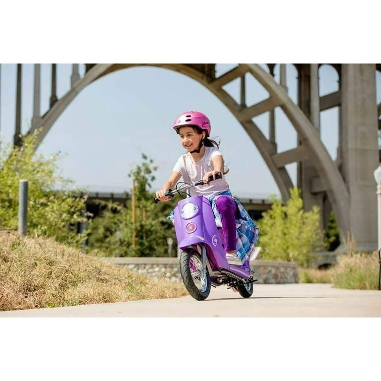 Razor Pocket Mod Miniature Euro-Style Electric Scooter - Kiki Purple, for Kids and Teens Ages 13+, Vintage-Inspired Design, Up to 40 Minutes Ride Time
