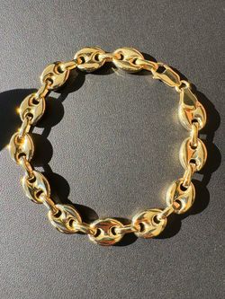 14k solid yellow gold Puffed Mariner Gucci Link 9” Bracelet 33.6 grams 11mm