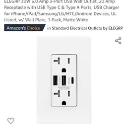 USB WALL OUTLET 20 Amp