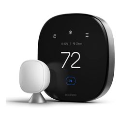 ecobee Smart Thermostat Premium with Smart Sensor and Air Quality Monitor - Programmable Wifi Thermostat - Works with Siri, Alexa, Google Assistant