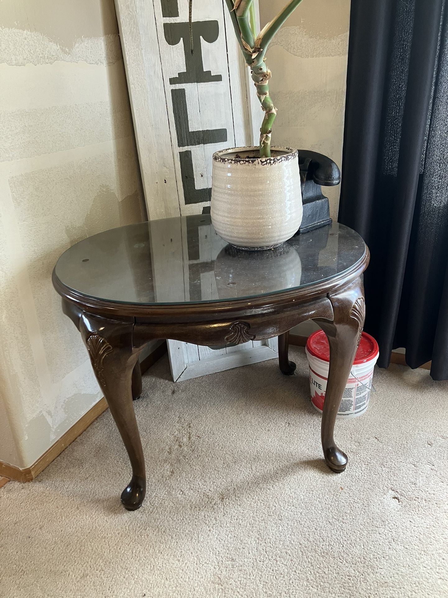 Two Matching Cherry Wood End Tables