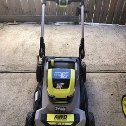 RYOBI 40V HP Brushless Whisper Series 21. in Walk Behind Self-Propelled All Wheel Drive Mower - (2) 6.0 Ah Batteries & Charger