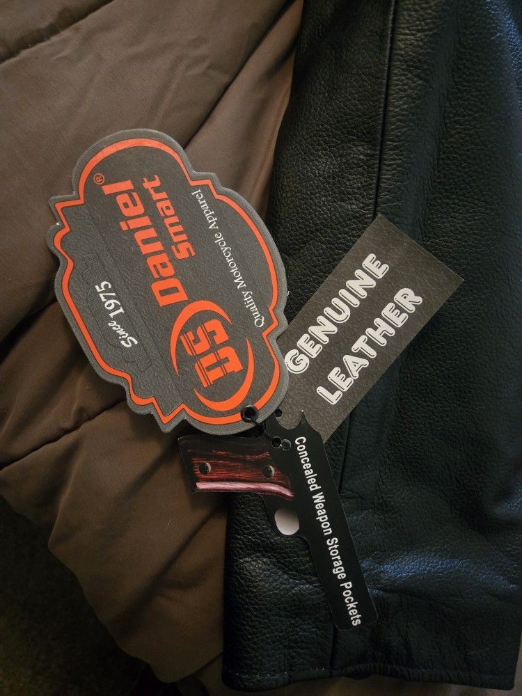 New XL + Genuine Leather Motorcycle Jacket 