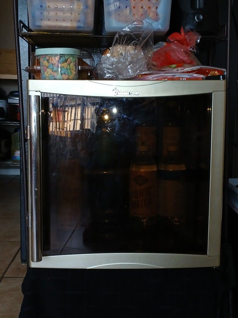Metallic Gold Wine Fridge