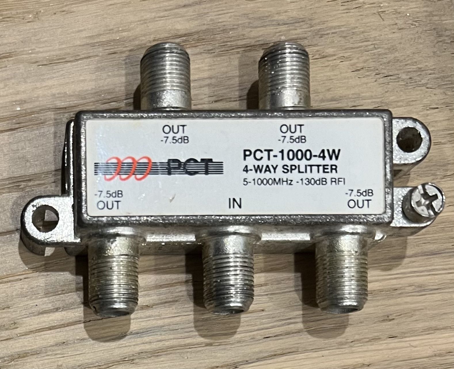 4-Way Coaxial Cable Splitter, Retail $10