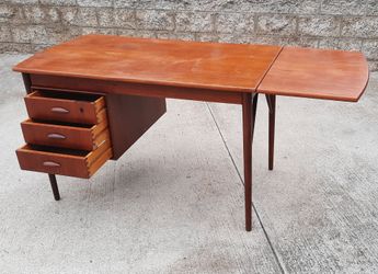 1960's Arne Vodder Danish teak expandable reversible 3 drawer DESK with cubby hole storage and Others