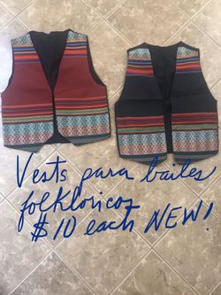Vests para bailes folkloricos $10 each