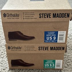 STEVE MADDEN COGNAC LEATHER SHOES $100 for both