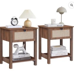 Rattan Nightstand Set of 2