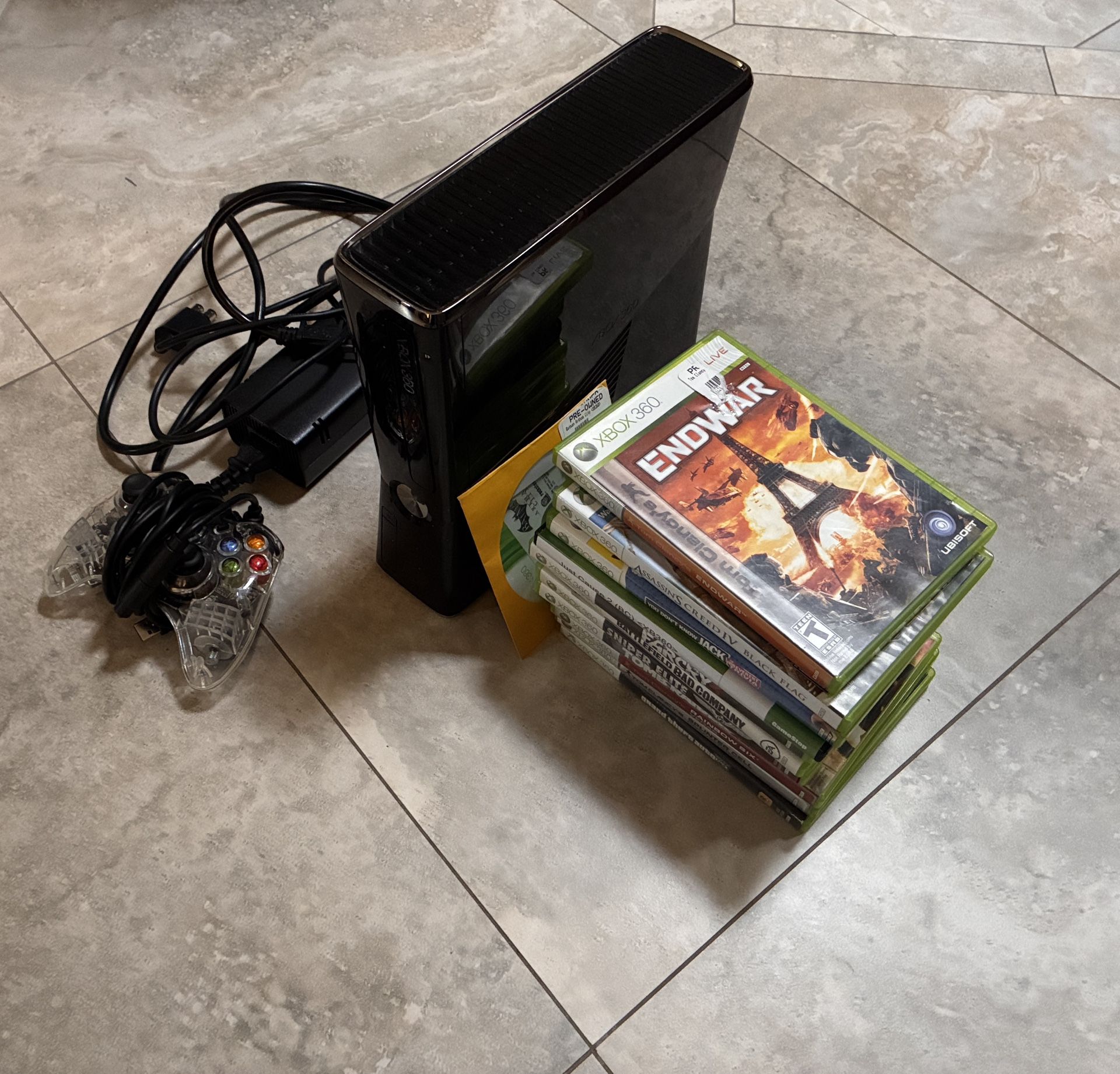 Microsoft Xbox 360 S ~ 250GB HDD Slim Console Bundle W/ Games