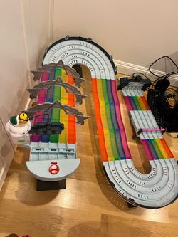 Hot Wheels Mario Kart Rainbow Road Raceway Track Set.