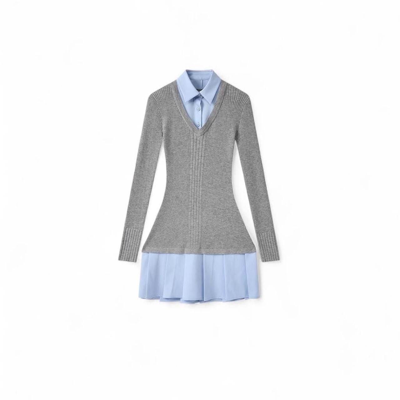Fake two piece preppy style dress