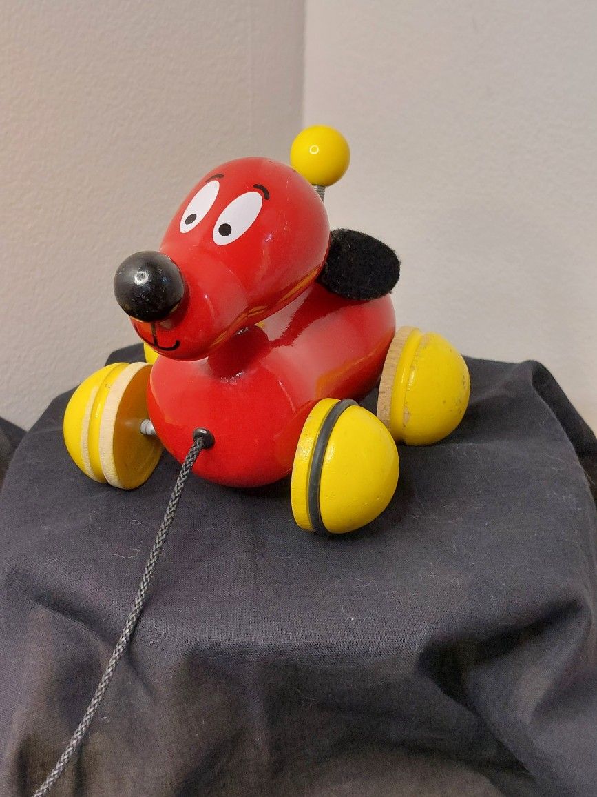 Vintage Vilac Wooden Dog Pull Toy