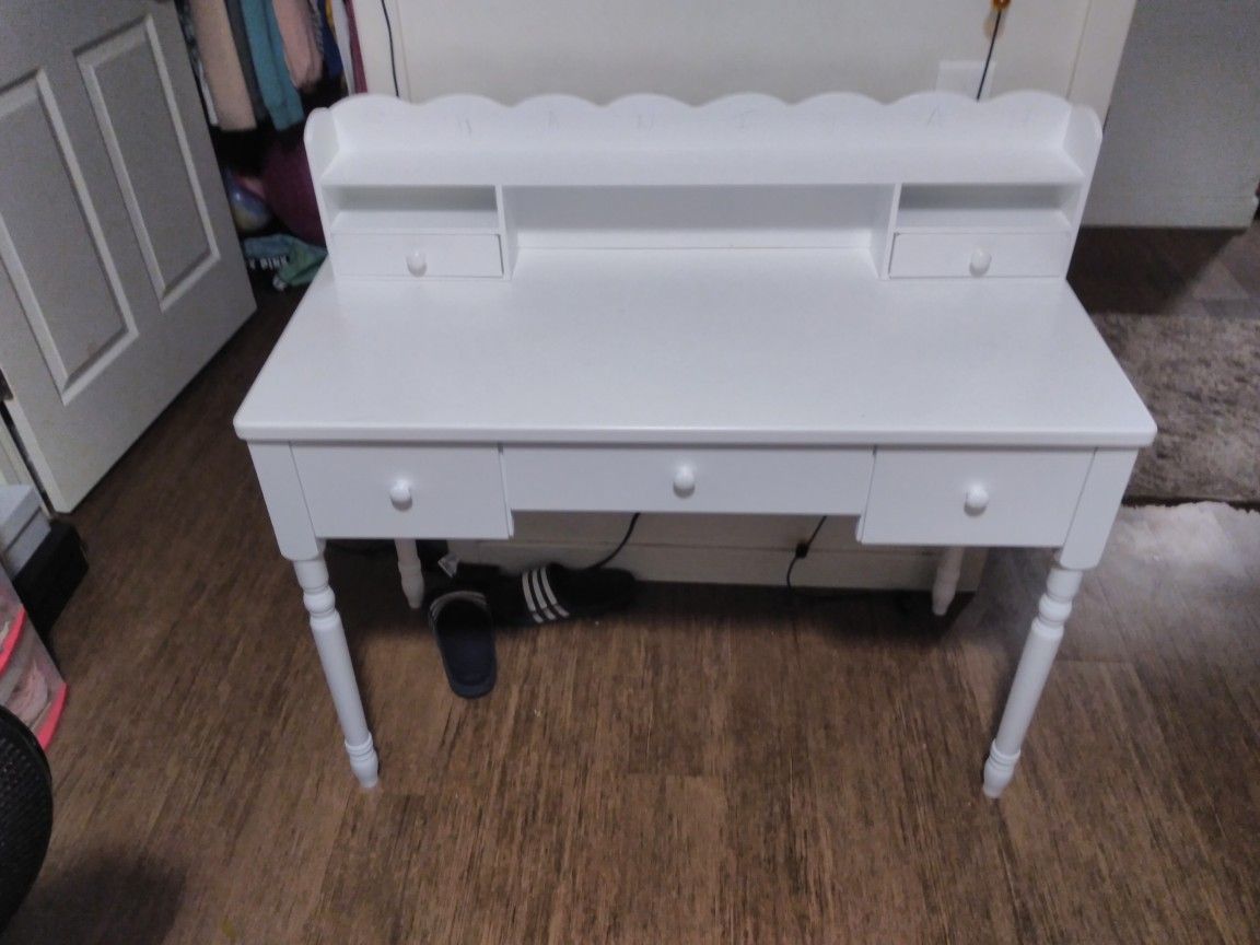 All White Desk