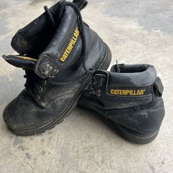 Caterpillar Steel Toe Work Boots Size 10 Black