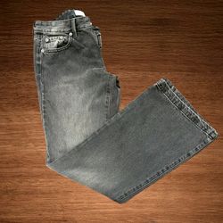 PACSUN JADE LOW RISE BUTTON POCKET BOOTCUT FADED BLACK JENS SIZE 25