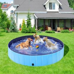 Foldable Dog Pet Bath Pool Hard Plastic Doggy Duck Swimming Pool Collapsible PVC Outdoor Bathing Tub Dog Pools for Large Medium Small Dogs XXXL