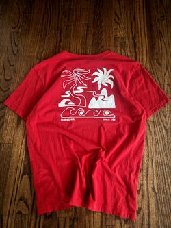 Quicksilver red vintage surf tee size M