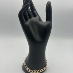 14kt Yellow Gold Solid Curb Link Bracelet 8”