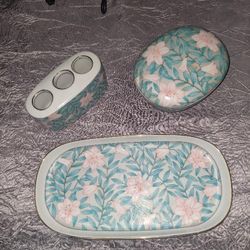 Antique Japanese Cloisonne Vanity Set