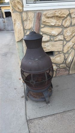 Outdoor Metal Chiminea Fire Pit
