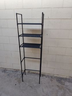 3-Tier Over The Toilet Storage, Freestanding Metal Bathroom Shelves with 4 Hooks, Over Toilet Storage Shelf with Paper Holder, Above The Toilet Shelf