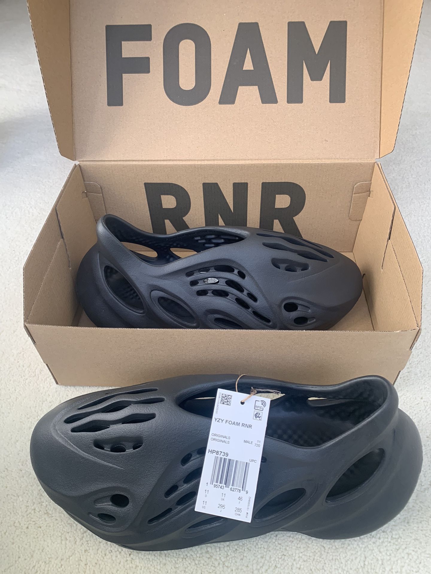 2024 Yeezy YZY Foam RNR Runner Onyx Grey Gray Adult Size Sz Men 11