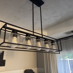 5 -Light Black Modern Rectangular Chandelier 