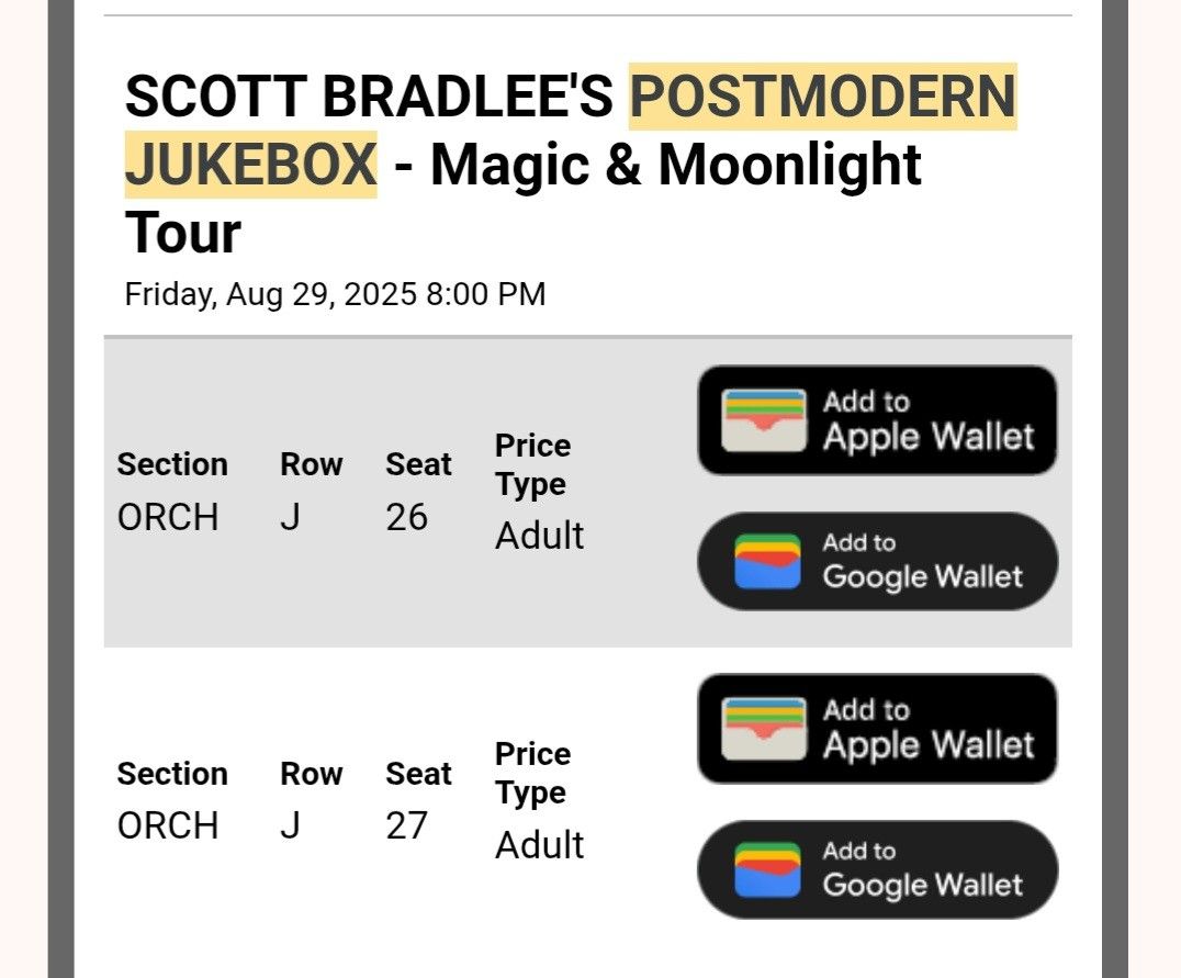 2 Post Modern Jukebox Tickets PMJ