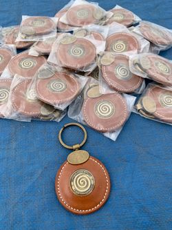 Key Rings ~ leather  $1.00 each ,chino, cyan