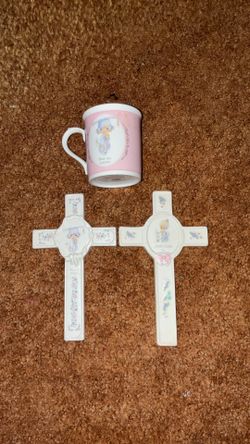 Precious Moments crosses and mug
