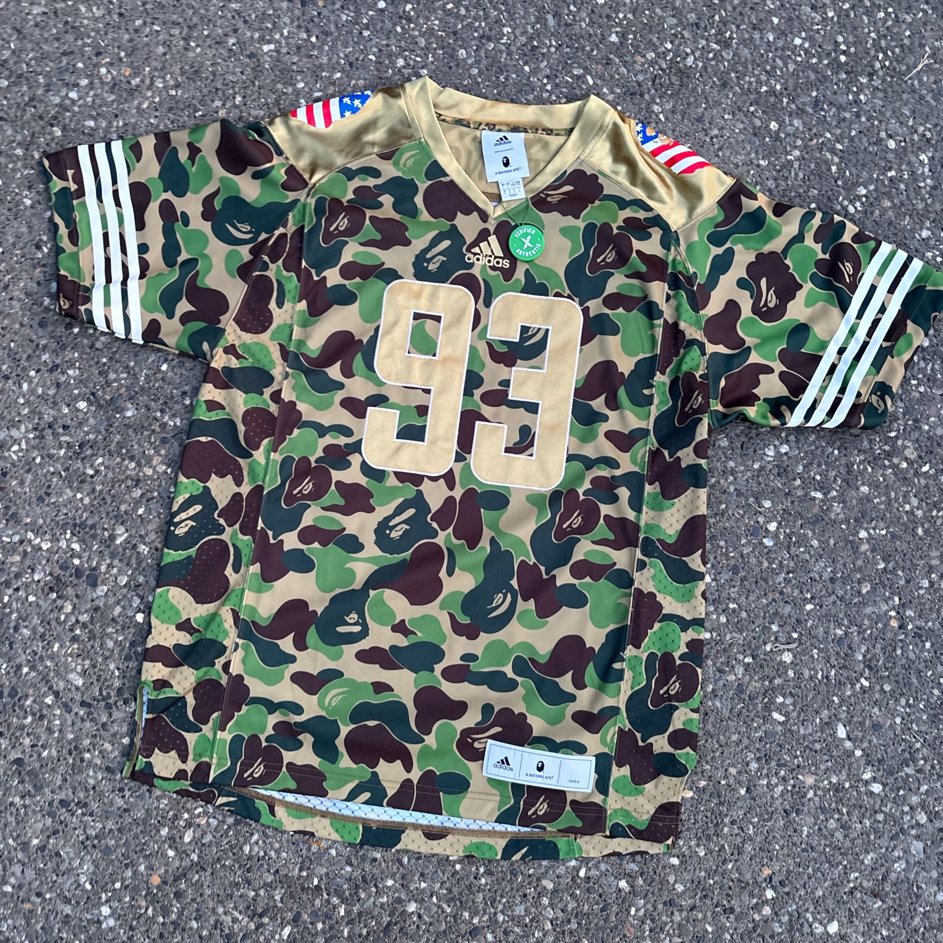 Bape x Adidas jersey brand new size large men’s with Stockx authentification