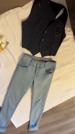 Dark Blue vest blue jean