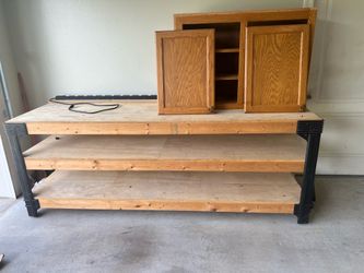 Workbench & cabinet.