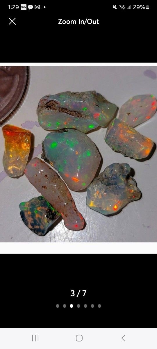12ctw Natural Polished Rough Ethiopian Fire Opal Crystal/Gemstones