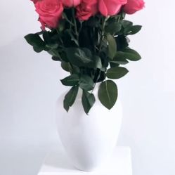White Flower Vase 