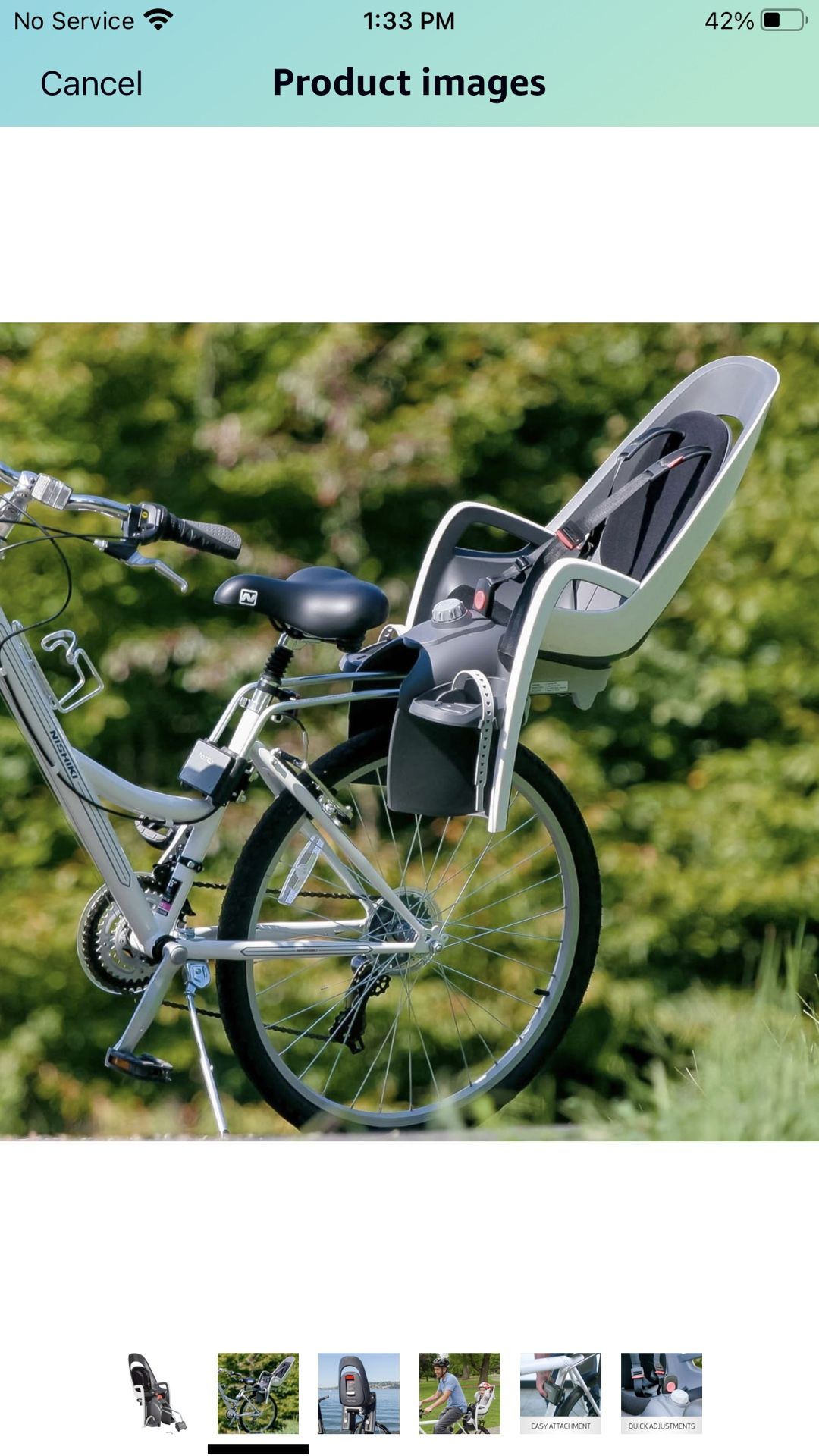 Hamax Caress Rear Child Bike Seat Frame Mount, Ultra Shock