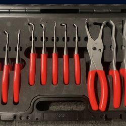 Snap-on SRPCR 12pc Red Quick Release Snap Ring Pliers Foam Set 