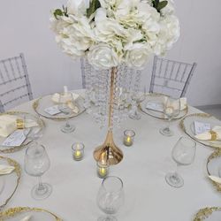 10 ✨ Rose Gold Centerpieces with Artificial Floral Arrangement ✨