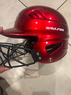 Rawlings Softball Baseball Red Helmet with Cage