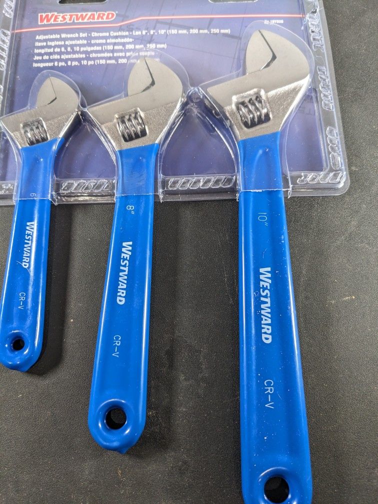 Westward 1Nyd2 Adjustable Wrench Set