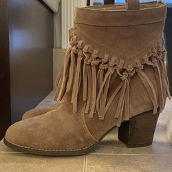 Fringe Suede Ankle Boots